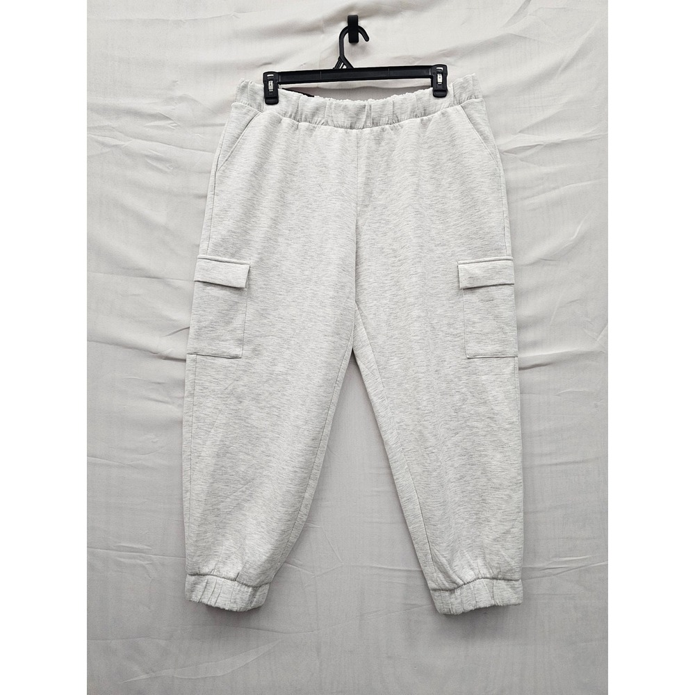 Express Womens Cargo Jogger Pants Grey Polyester Blend Casual Size XL